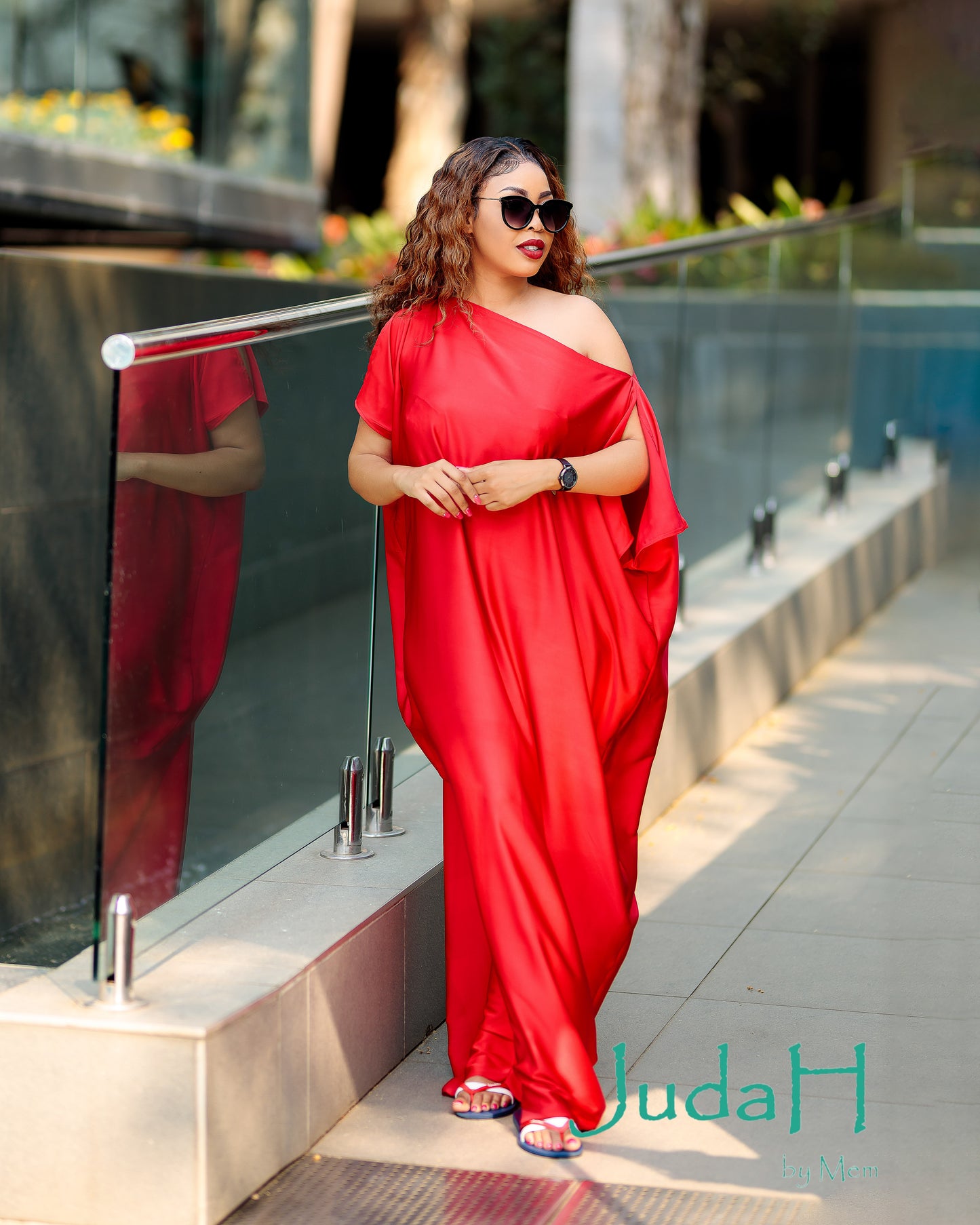 Red Gracie Kaftan Dress