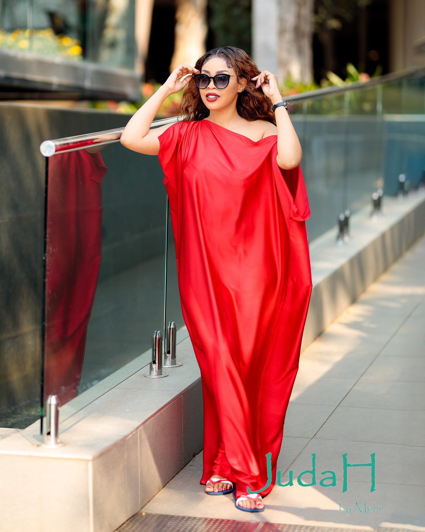 Red Gracie Kaftan Dress